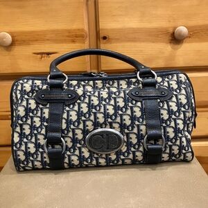 Christian Dior Navy Blue Monogram Canvas Bowling Bag